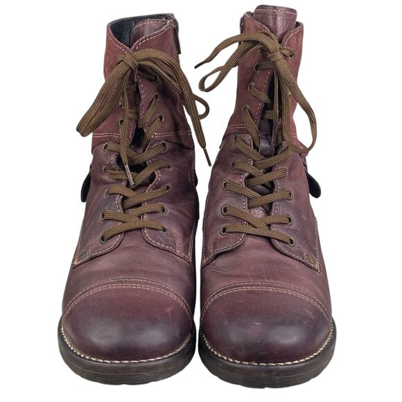 Taos Women’s Crave Wine Red Leather Lace Up Ankle Boot Size 41 US 10/10.5 - Picture 7 of 10